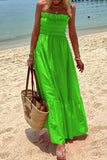 rRomildi Casual Vacation Solid Solid Color Strapless Sleeveless Dress Dresses