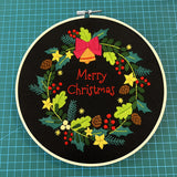RomiLdi Diy Hand Embroidered Set Sewing Tools Black Merry Christmas Santa Claus Christmas Socks Christmas Tree