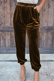 RomiLdi Casual Street Solid Solid Color Straight Straight Solid Color Velvet Pant