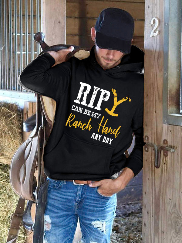 RomiLdi Rip Can Be My Ranch Hand And Day Graphic Mens Classic Hoodie