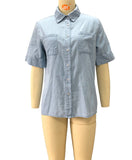 rRomildi Women's Denim Shirt Short Sleeve Button Down Denim Shirt