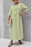 rRomildi Casual Solid Solid Color O Neck A Line Dresses