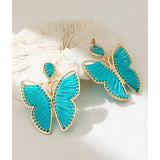 rRomildi Ins Style Butterfly Holiday Earrings Colorful Line Shape Butterfly Statement Earrings