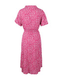 RomiLdi Women's Boho Dress Floral Print Single Breasted Midi Dress
