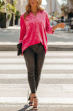 RomiLdi Women's Blouse Velvet Pockets Button Shirt Top