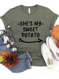 RomiLdi Men & Women Matching Set She's My Sweet Potato I Yam Matching Orange T-shirts