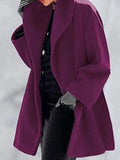 RomiLdi Women's Coats Loose Solid Button Hooded Woolen Coat