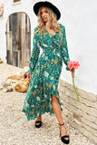 RomiLdi Green Bohemian Floral Maxi Dress