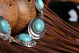 rRomildi Bohemian Style Tribal Turquoise Necklace Tassel Alloy Necklace