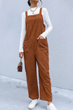 RomiLdi Women Brown Corduroy Jumpsuit