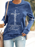 RomiLdi Women's Jesus Christmas Begins With Christ  Casual Sweatshirt