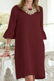 rRomildi Casual Solid Solid Color O Neck A Line Dresses