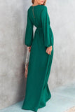 RomiLdi Elegant Solid Solid Color V Neck Dresses