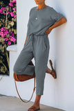 RomiLdi Casual Simplicity Solid Solid Color O Neck Regular Jumpsuits(5 Colors)