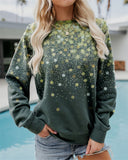 RomiLdi Women's Sweatshirt Polka Dot Starry Print Long Sleeve Crew Neck Sweatshirt
