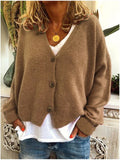 RomiLdi Solid Color Loose Sweater Knitted Cardigan