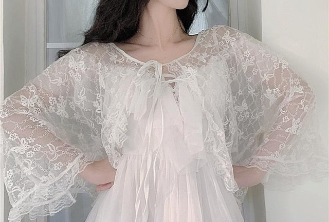 Romildi Sannian Actual Photo Of Long Sling Dress With Lace Sunscreen In Soft Yarn In Summer 2 Piece Set Women Sleeveless Dress