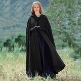 New Women's Cloaks High Quality Solid Vintage Thick Hood Floor-Length Medieval Long Cape Hoods Overcoats Long Cloak