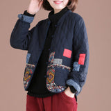 Aransue Short Coat New National Style Woman Jacket Veste Femme Patch Design Retro Outwear