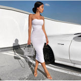 Romildi Women Bodycon Dress Female Lantern Sleeve Y2K Corset Chiffon Dresses Beach Vacation Outfit Sexy Party Mini White Dress Summer