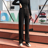 Falling Wide Leg Pants Women's Autumn and Winter New High Waist Straight Wool Pants Versatile Loose Casual Mopping Trousers