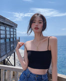 Romildi Hong Kong Style European and American Style Knitted Small Tank Top Vest Women's Summer Sexy Tube Top Skinny Inner Match Outer