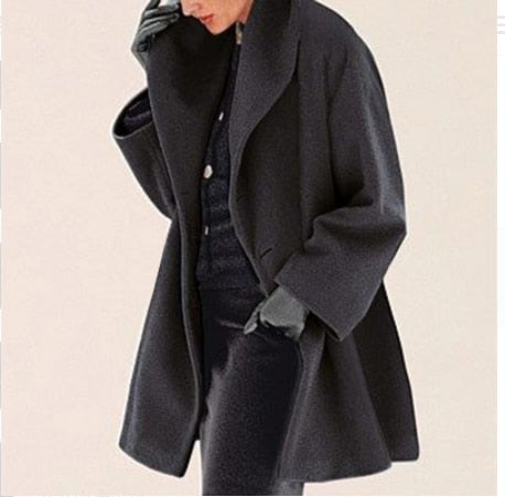 Romildi hot-selling slim-fit woolen coat green collar temperament college printed lapel coat winter clothes for women