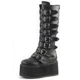 Romildi New Brand Design Black Big Size 34-50 Cool Punk Motorcycles Boots Female Platform Wedges High Heels Boots Women Shoes